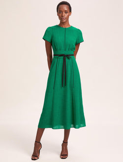 Rosie Techni Voile Maxi Dress - Emerald Green Black