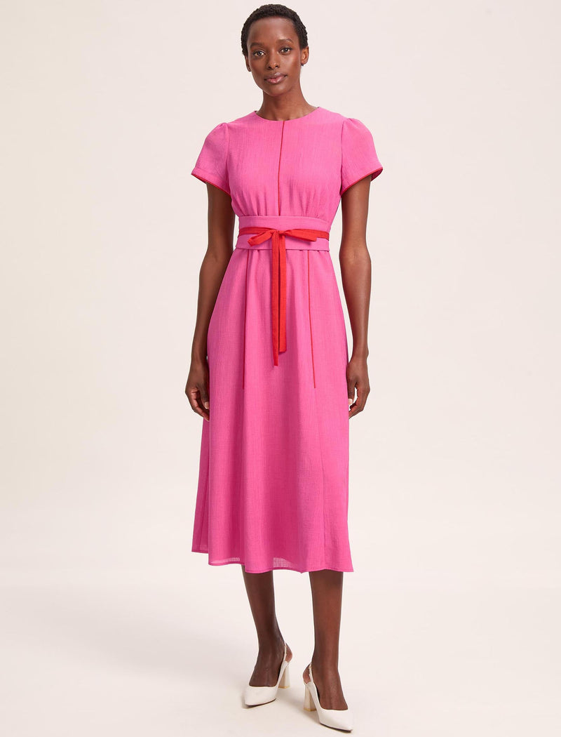 Rosie Techni Voile Maxi Dress - Hot Pink Crimson