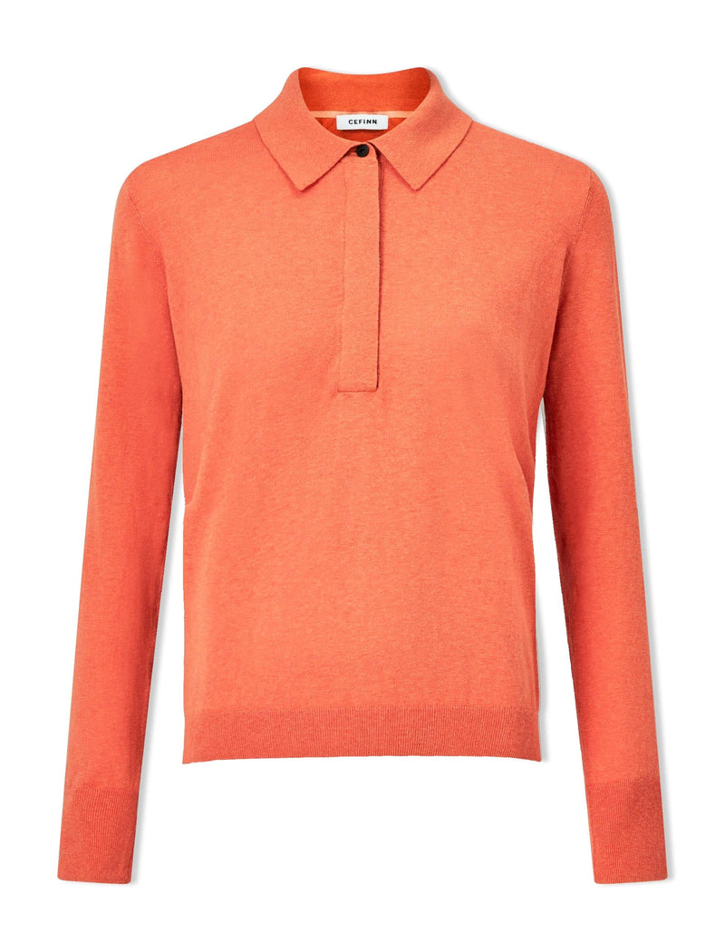 Josie Linen Blend Jumper - Orange