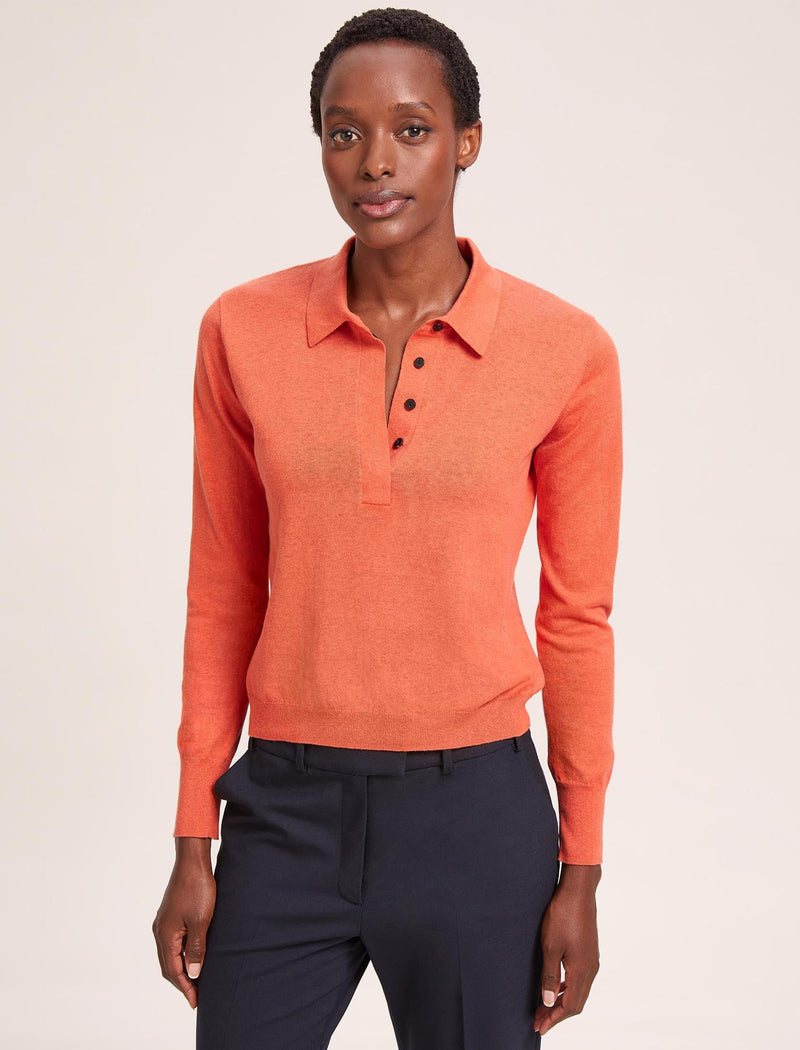 Josie Linen Blend Jumper - Orange