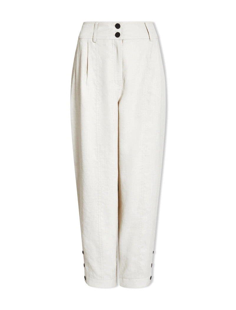 Tyson Techni Linen Tapered Trouser - Cream