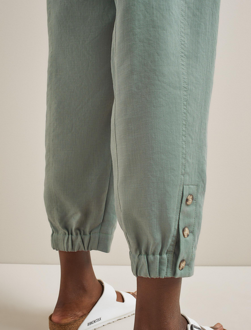 Tyson Techni Linen Tapered Trouser - Sage Green