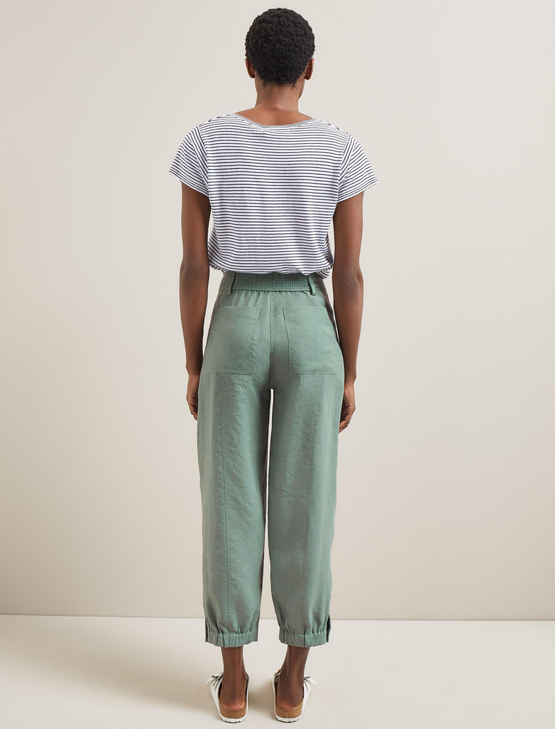 Tyson Techni Linen Tapered Trouser - Sage Green