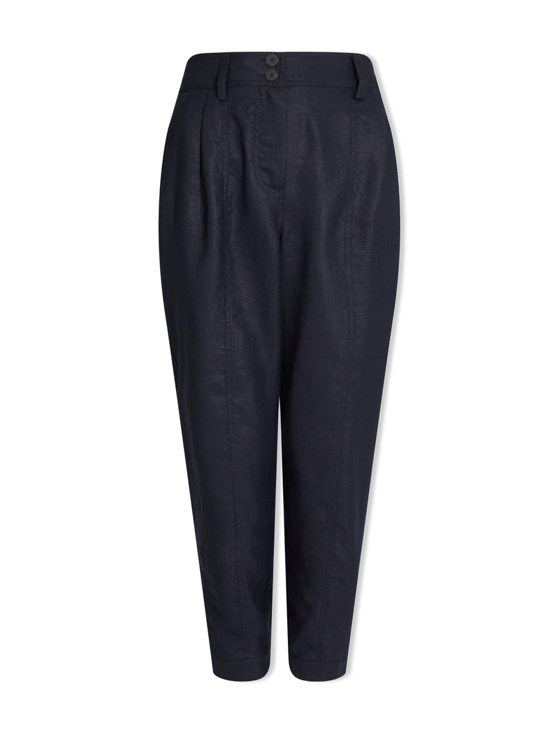 Tyson Techni Linen Tapered Trouser - Navy