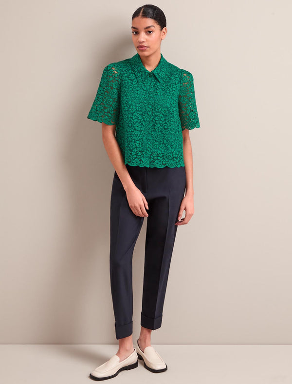 Jacquie Lace Blouse - Emerald Green