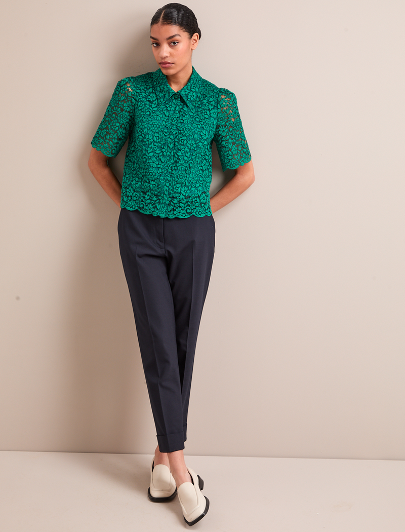 Jacquie Lace Blouse - Emerald Green