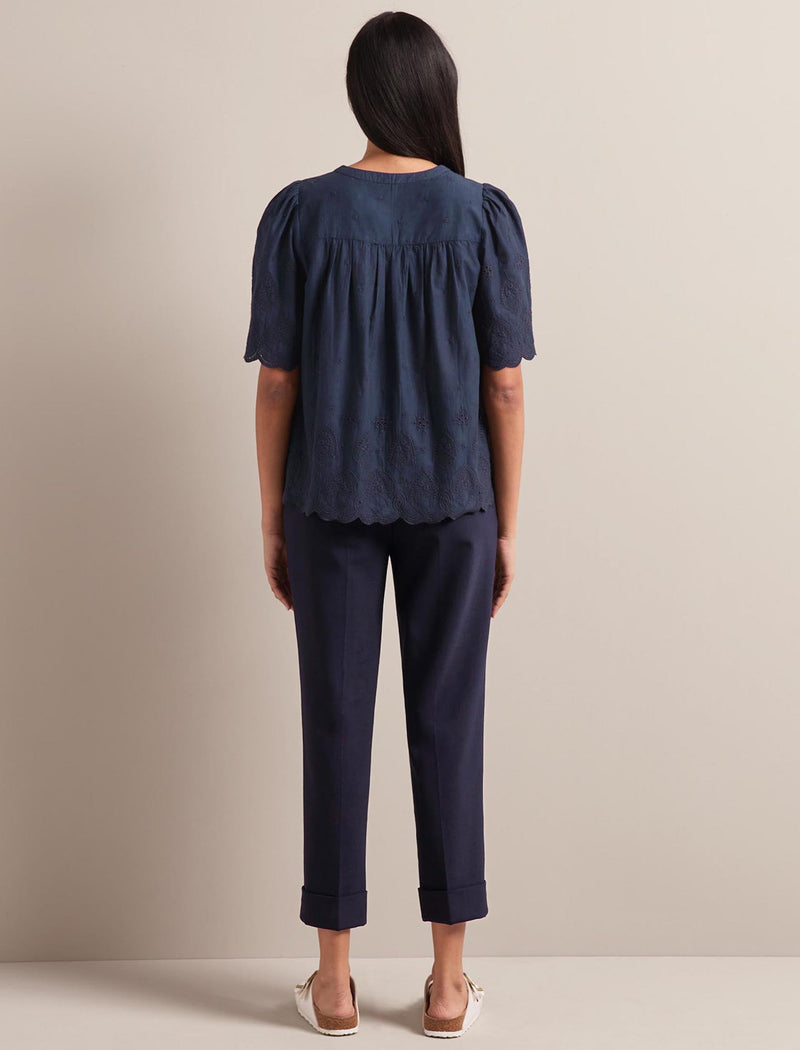 Bonnie Organic Cotton Blouse - Navy