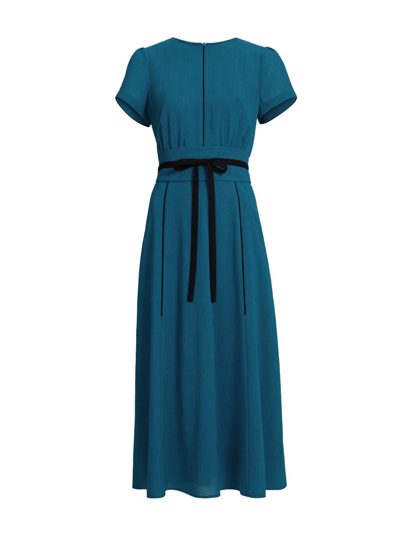 Rosie Techni Voile Maxi Dress - Azure Blue