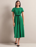 Rosie Techni Voile Maxi Dress - Emerald Green Black