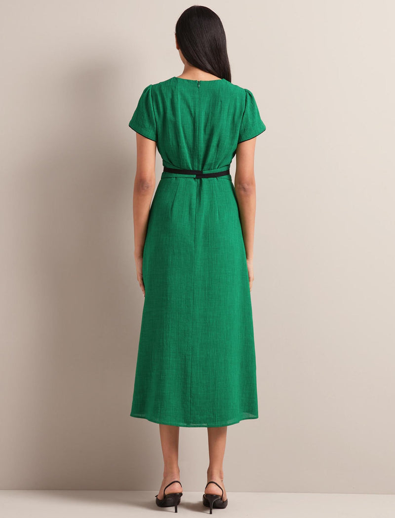 Rosie Techni Voile Maxi Dress - Emerald Green Black