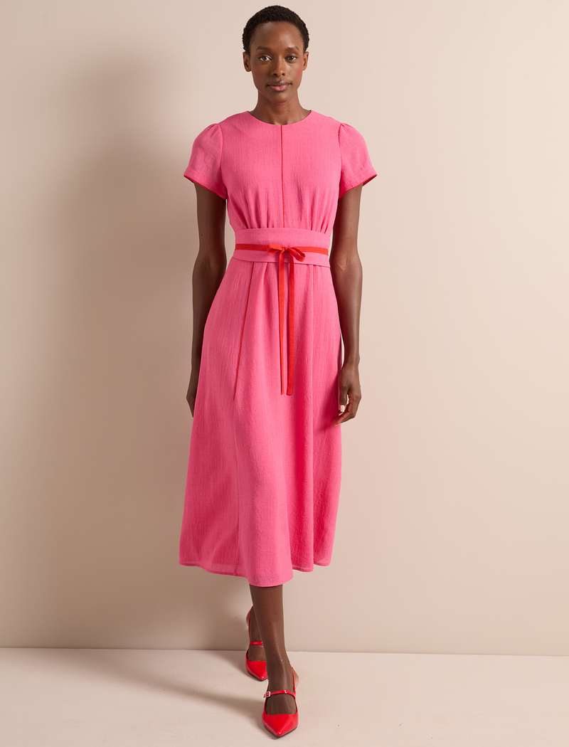 Rosie Techni Voile Maxi Dress - Hot Pink Crimson