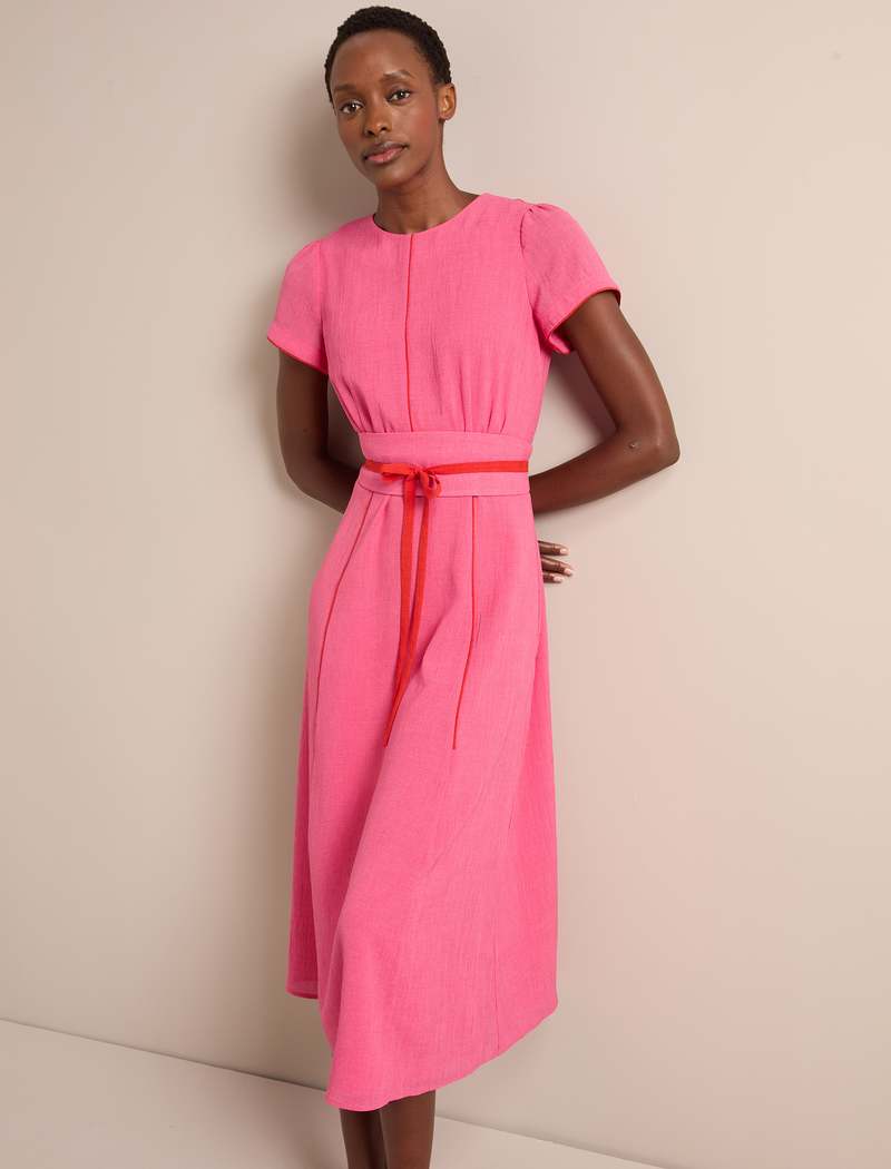 Rosie Techni Voile Maxi Dress - Hot Pink Crimson