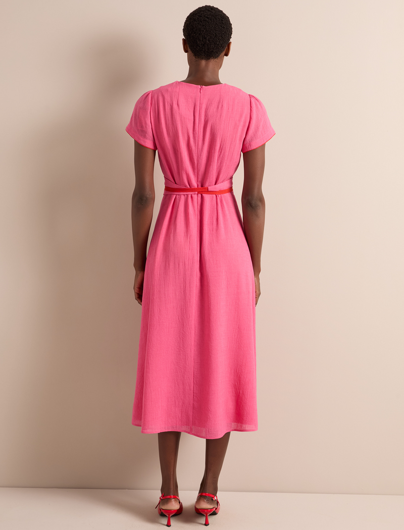 Rosie Techni Voile Maxi Dress - Hot Pink Crimson