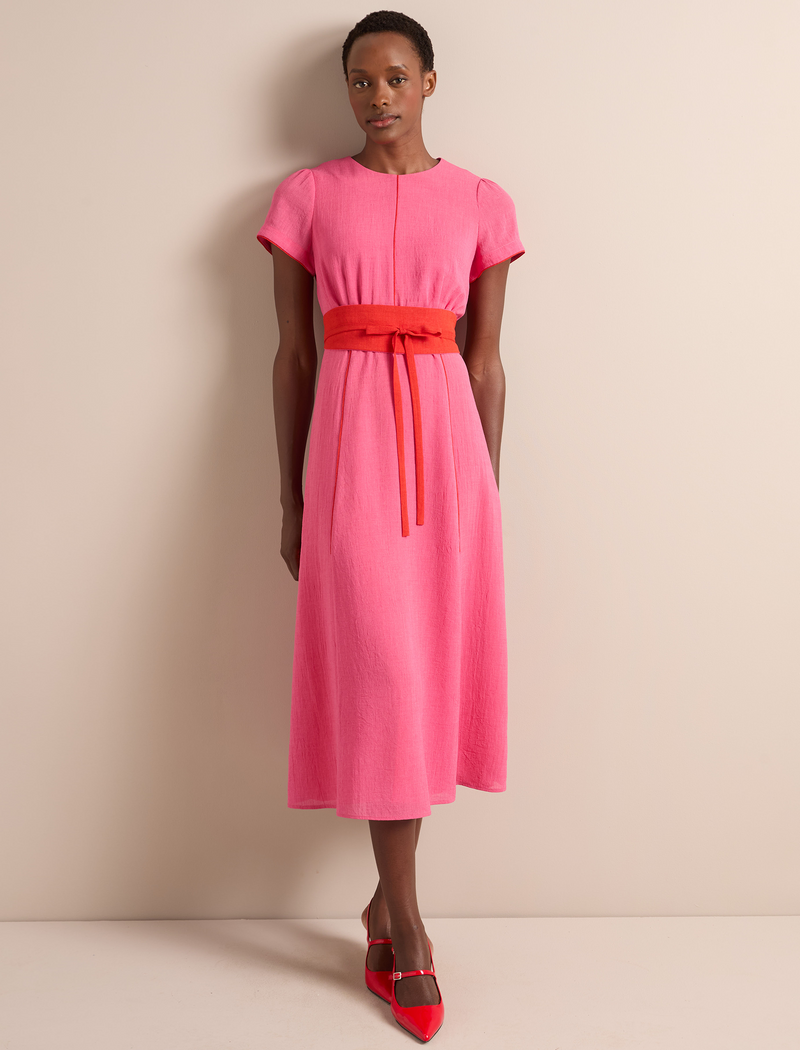 Rosie Techni Voile Maxi Dress - Hot Pink Crimson