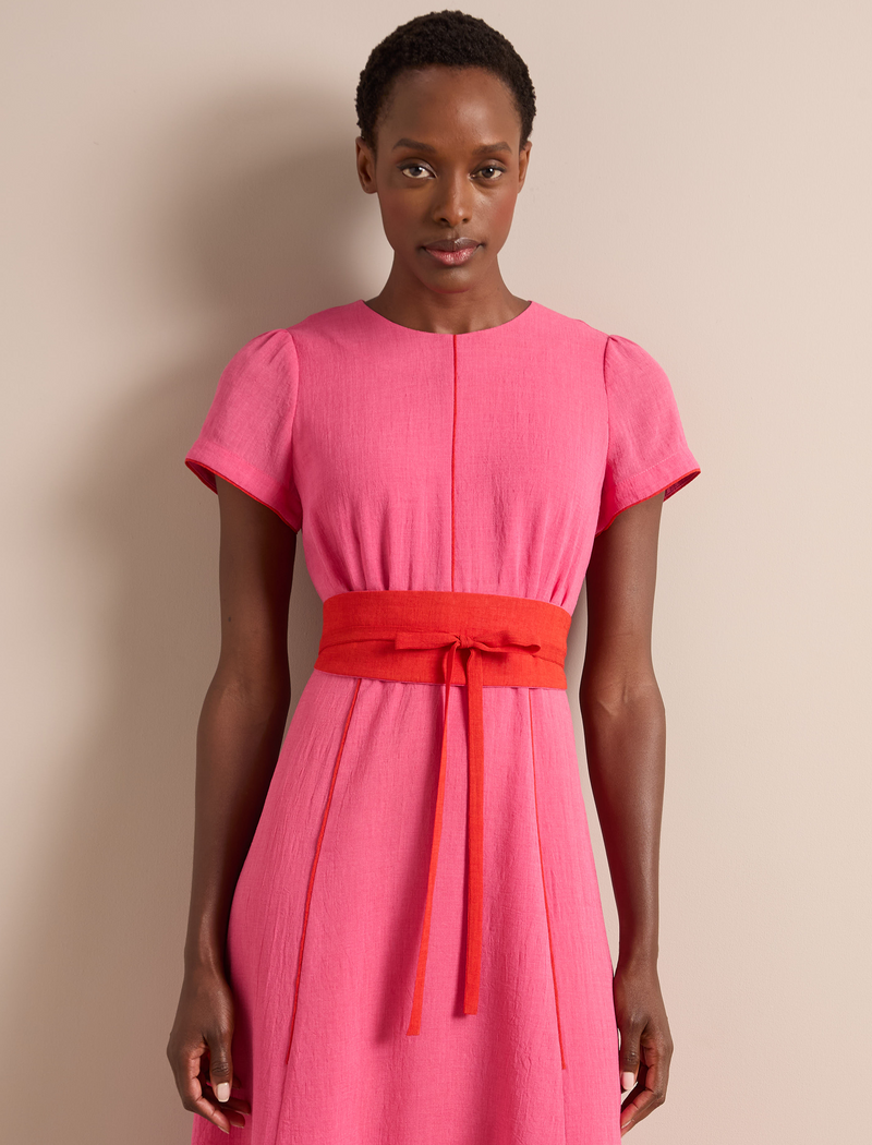 Rosie Techni Voile Maxi Dress - Hot Pink Crimson