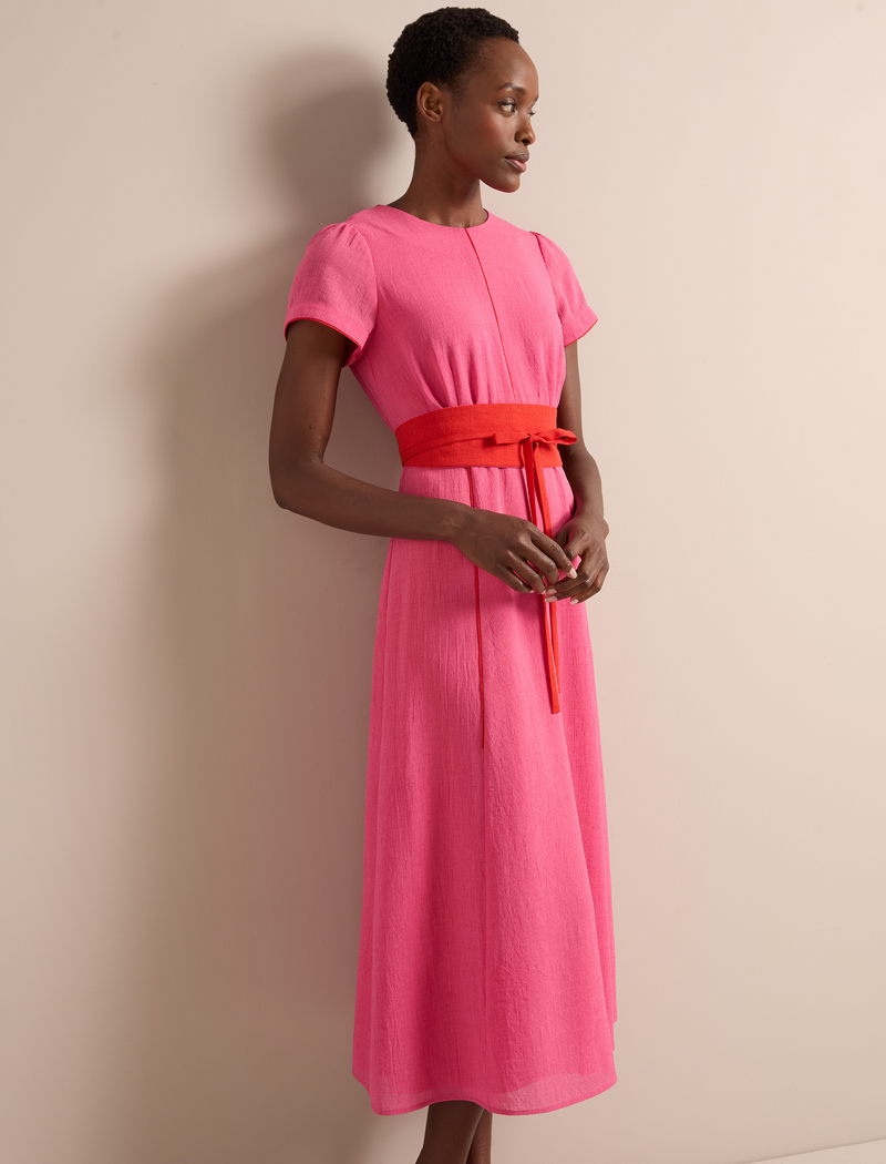 Rosie Techni Voile Maxi Dress - Hot Pink Crimson