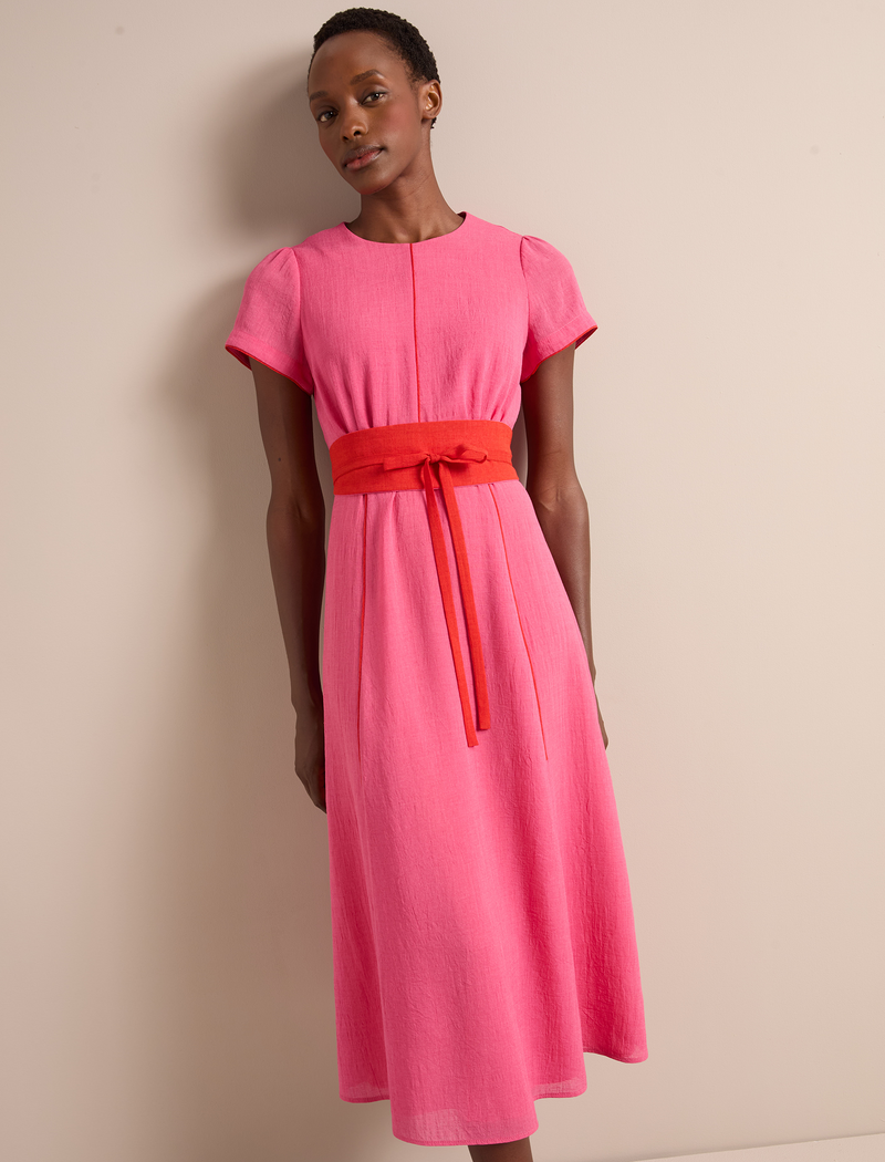 Rosie Techni Voile Maxi Dress - Hot Pink Crimson