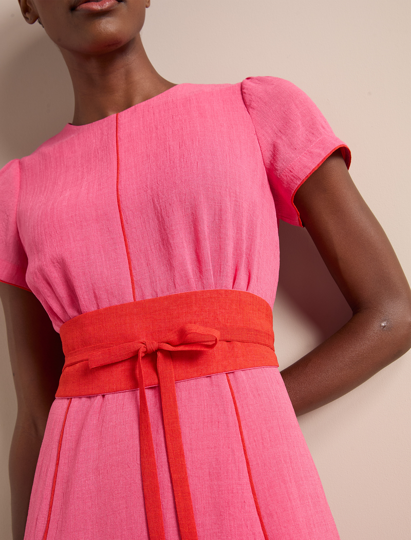 Rosie Techni Voile Maxi Dress - Hot Pink Crimson