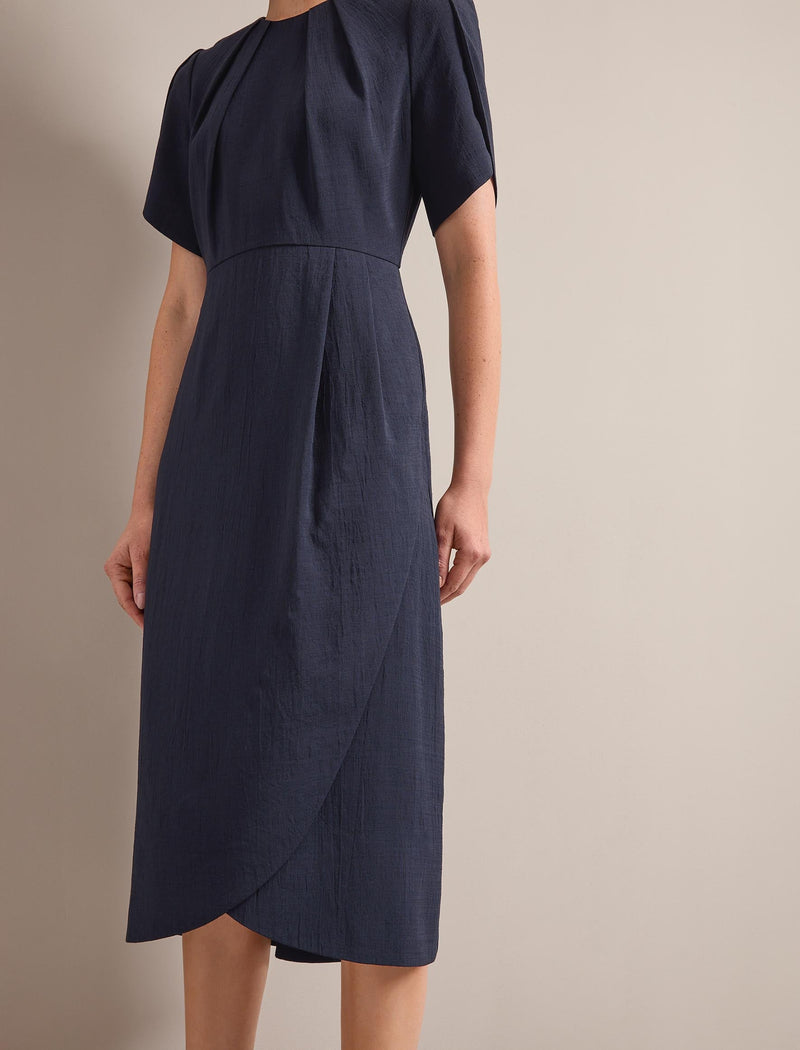 Sophie Techni Voile Midi Dress - Navy