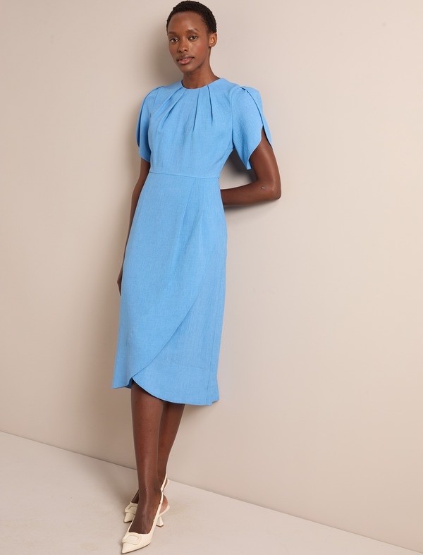 Sophie Techni Voile Midi Dress - Sky Blue