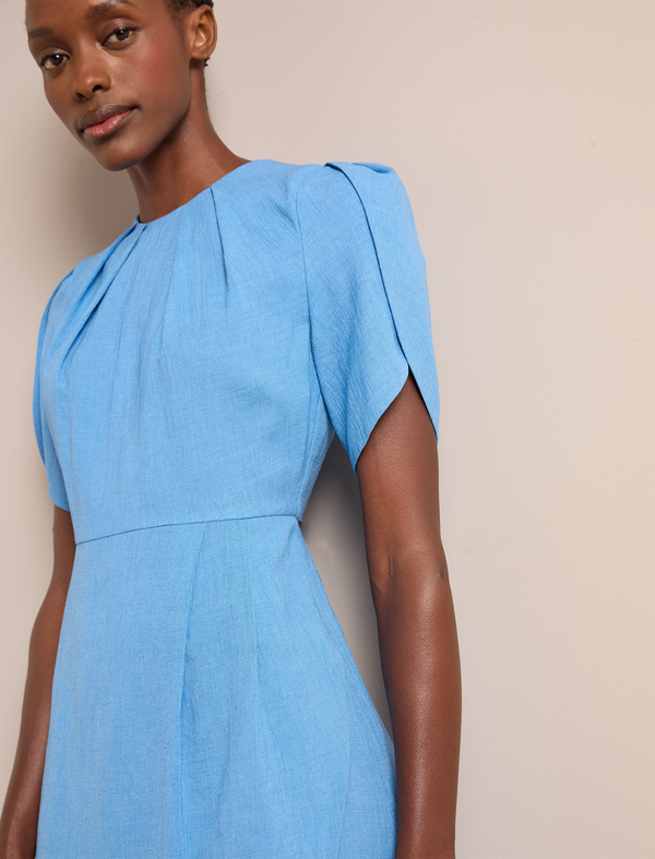 Sophie Techni Voile Midi Dress - Sky Blue