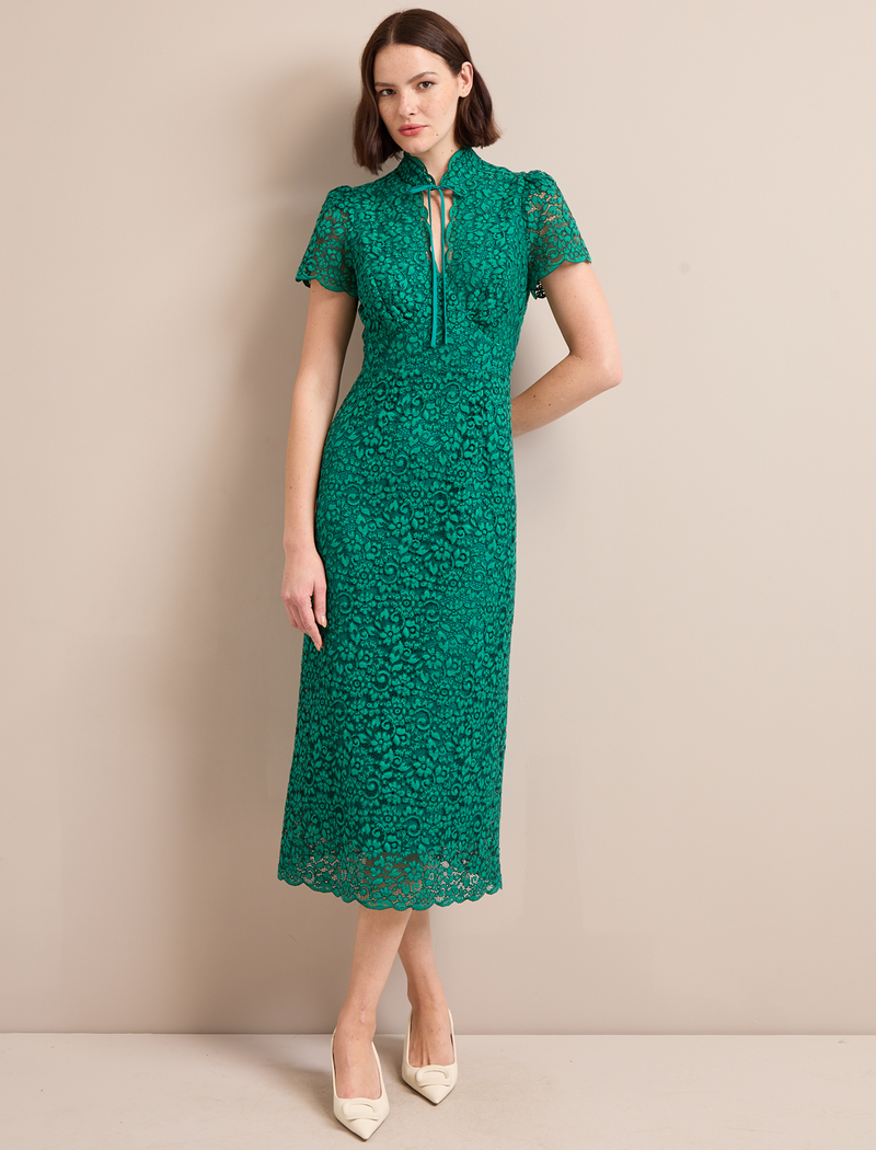 Jacquetta Lace Maxi Dress - Emerald Green