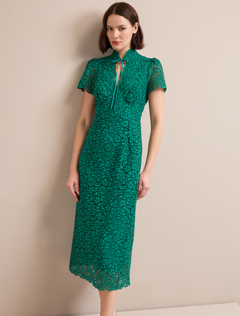 Jacquetta Lace Maxi Dress - Emerald Green