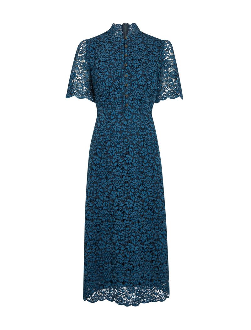 Jessica Lace Midi Dress - Navy