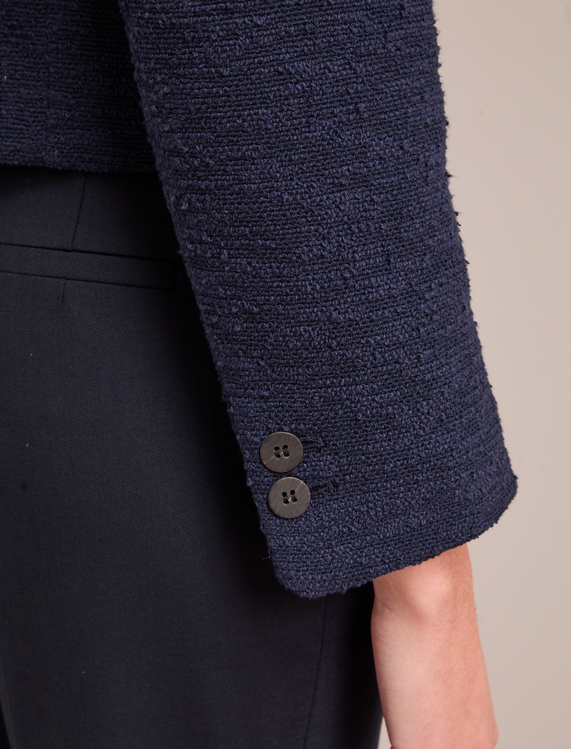 Juno Organic Cotton Bouclé Jacket - Navy