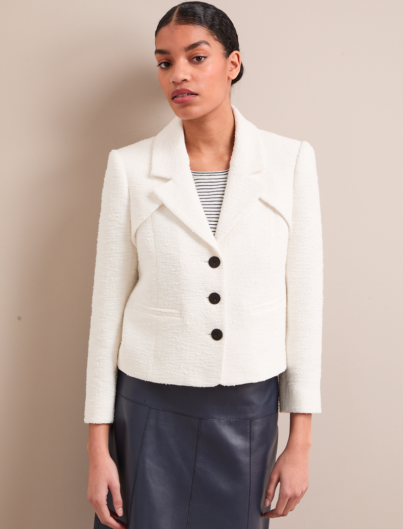 Ronan Organic Cotton Bouclé Jacket - Ecru