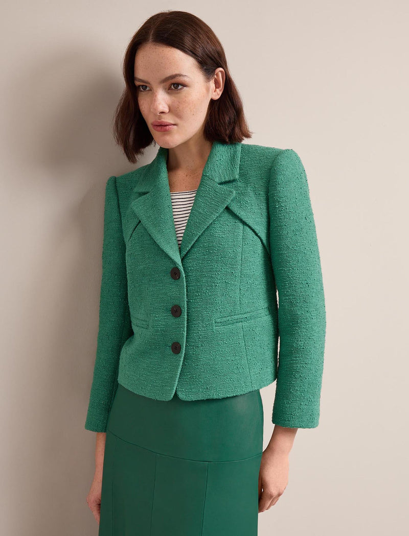 Ronan Organic Cotton Bouclé Jacket - Sage Green