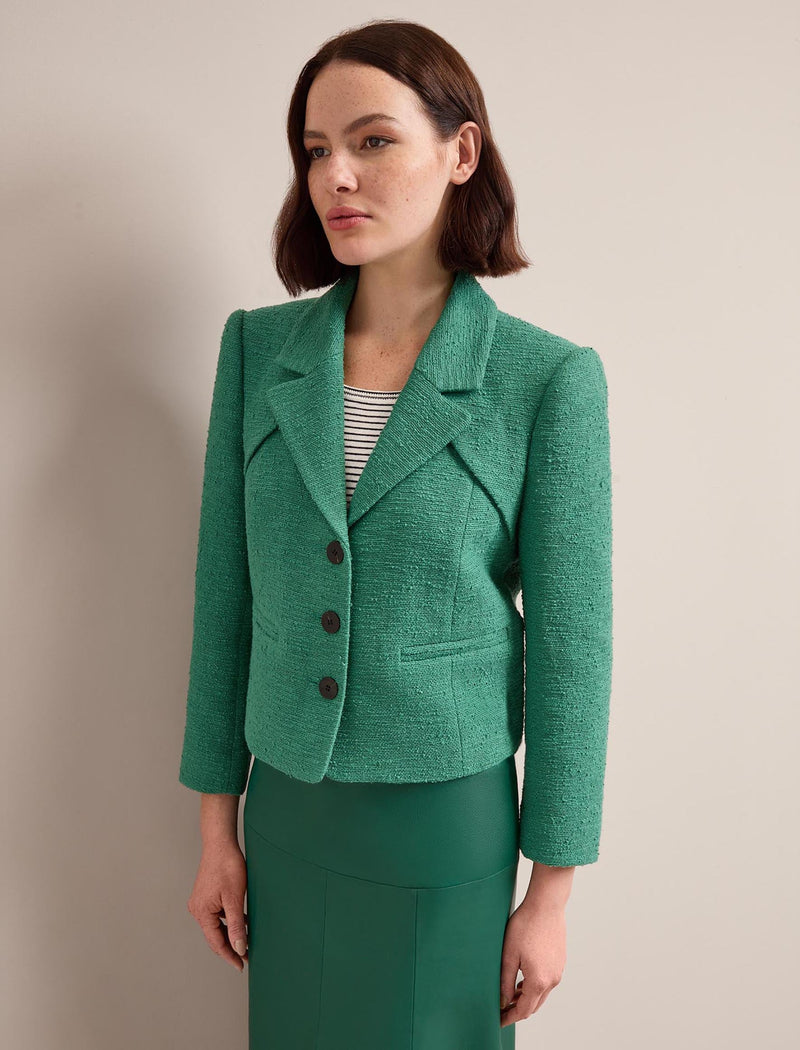 Ronan Organic Cotton Bouclé Jacket - Sage Green