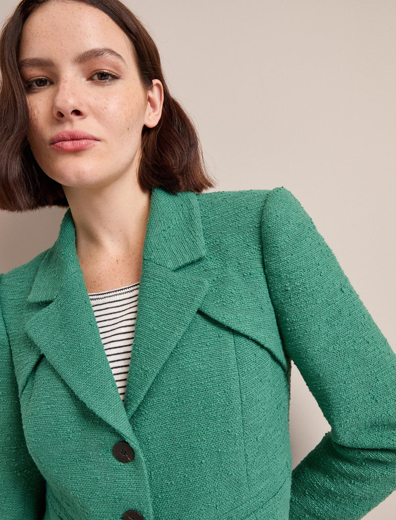 Ronan Organic Cotton Bouclé Jacket - Sage Green