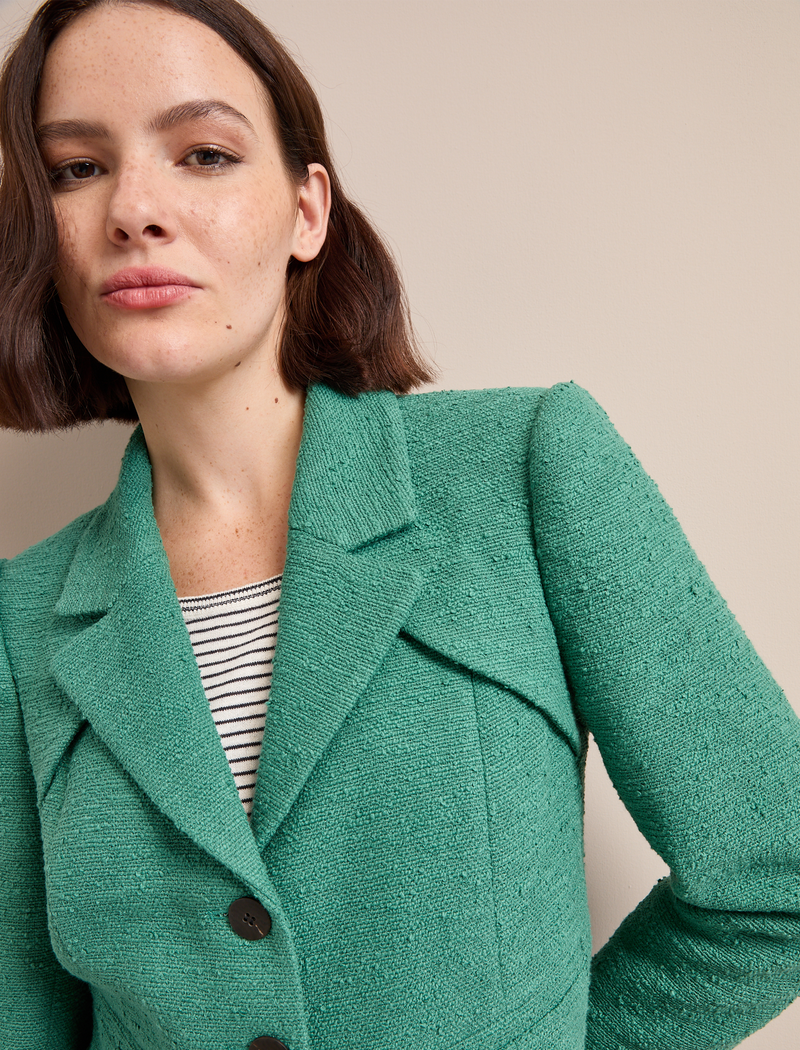 Ronan Organic Cotton Bouclé Jacket - Sage Green