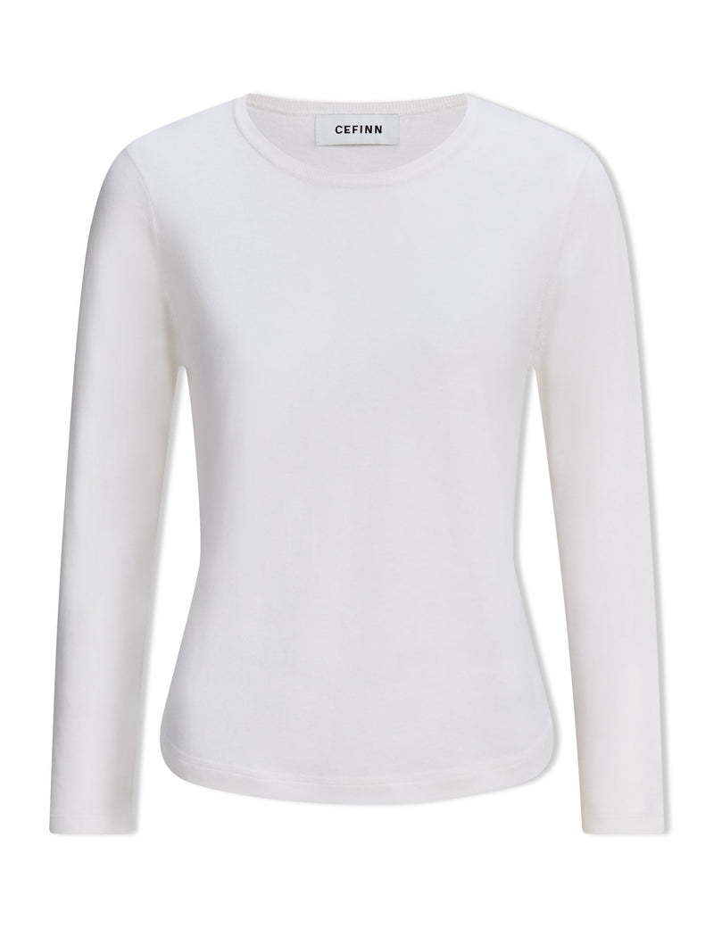 Maia Cotton Silk Blend T-Shirt - White