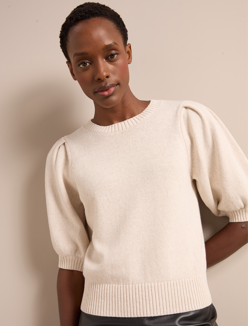 Amalie Linen Blend Jumper - Oatmeal