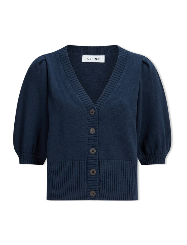 Amalie Linen Blend Cardigan - Navy