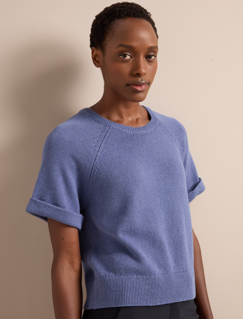 Jerry Linen Blend Jumper - Denim Blue