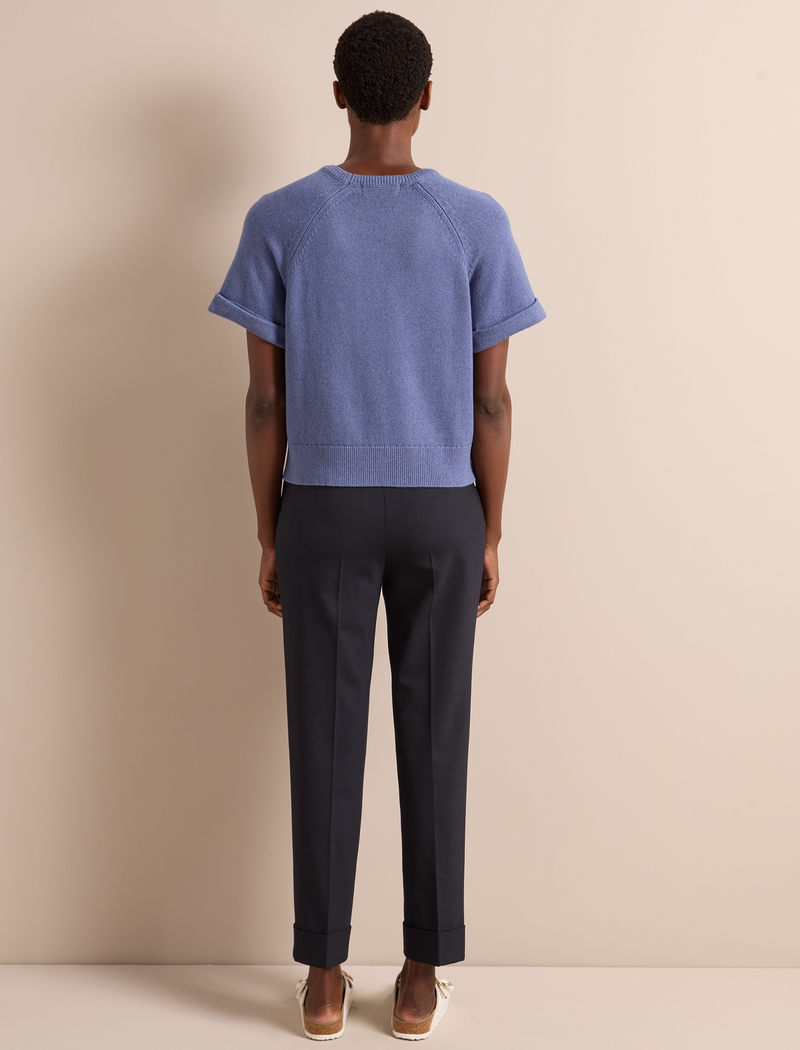 Jerry Linen Blend Jumper - Denim Blue