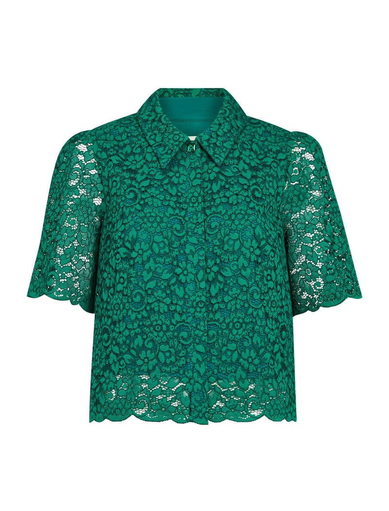 Jacquie Lace Blouse - Emerald Green