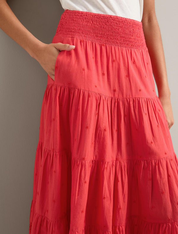 Kira Organic Cotton Skirt - Coral