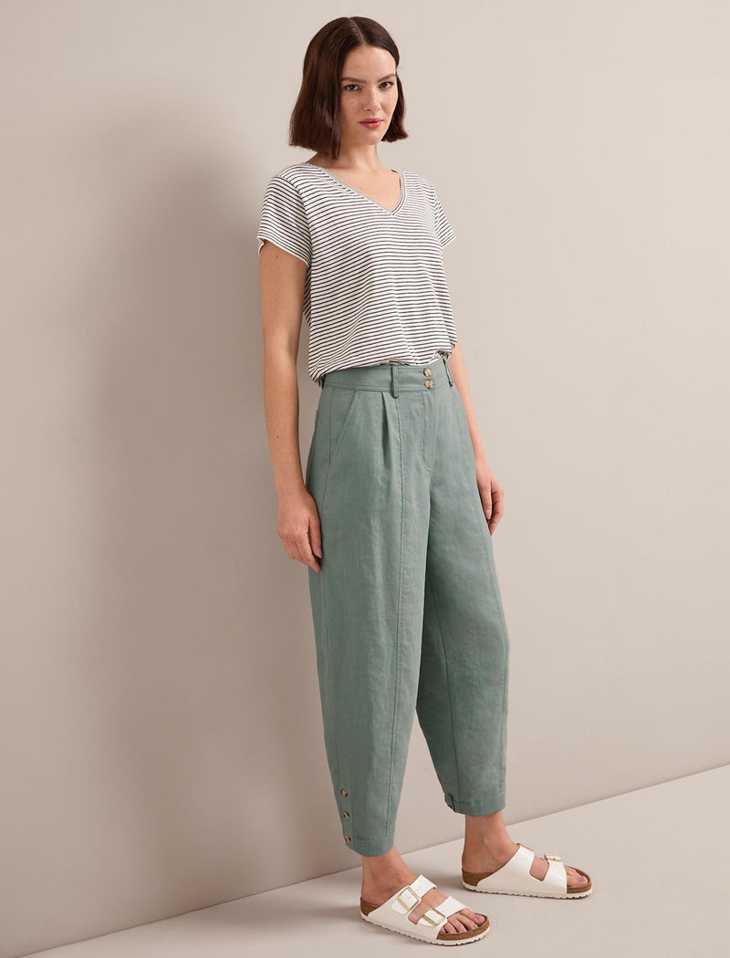 Tyson Techni Linen Tapered Trouser - Sage Green