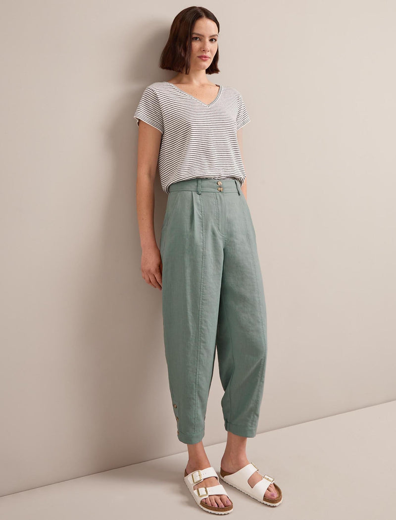 Tyson Techni Linen Tapered Trouser - Sage Green