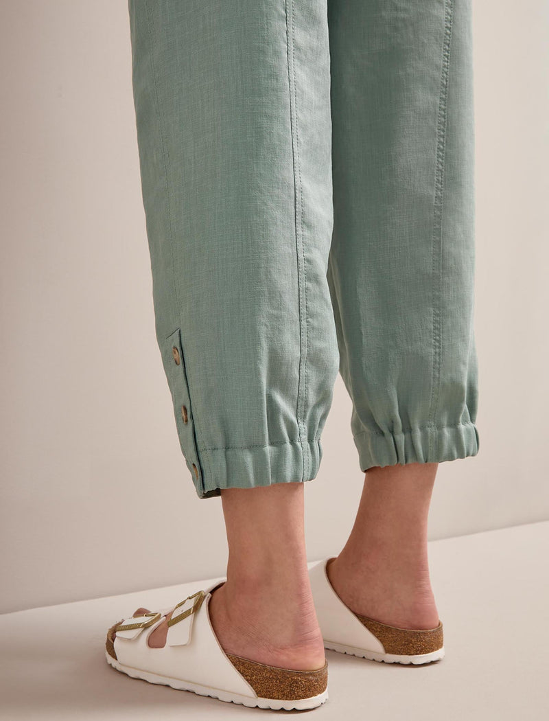 Tyson Techni Linen Tapered Trouser - Sage Green