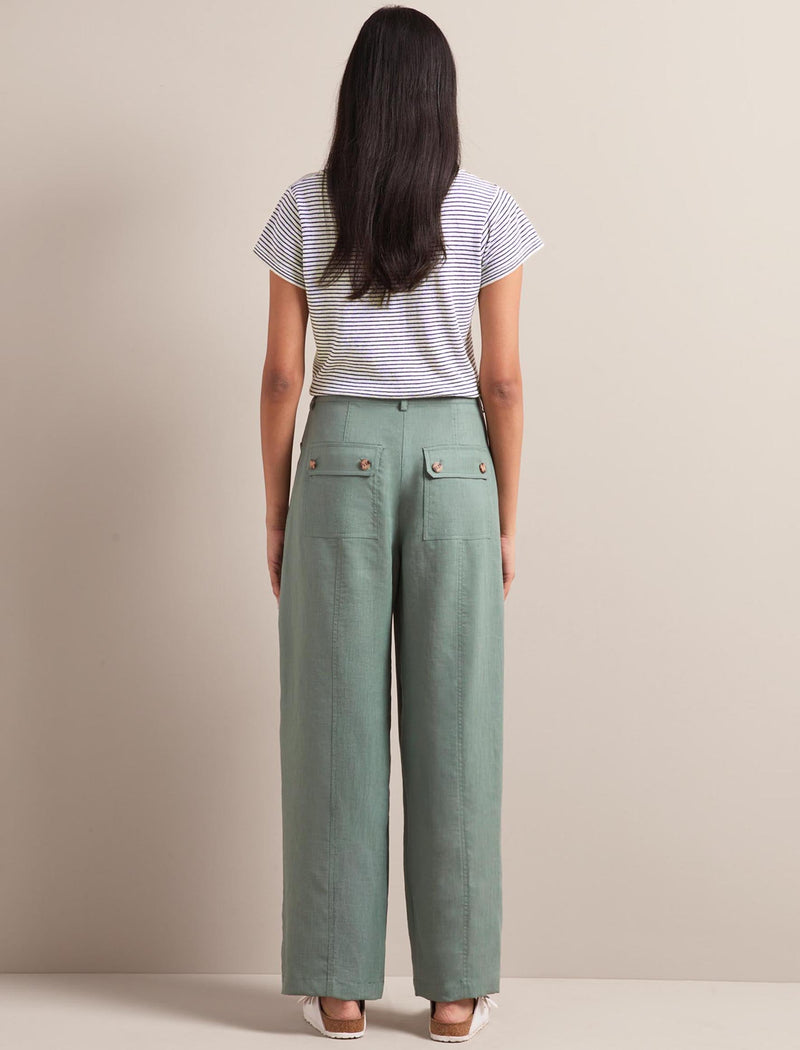 Hudson Techni Linen Trouser - Sage Green
