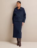 Shona Wool Skirt - Navy