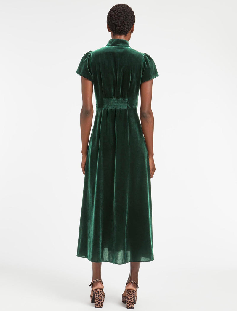 Jacquetta Velvet Maxi Dress - Green