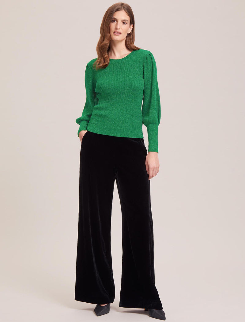 Eva Lurex Jumper - Emerald Green