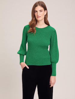 Eva Lurex Jumper - Emerald Green