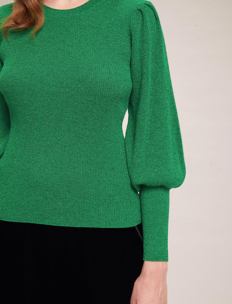 Eva Lurex Jumper - Emerald Green